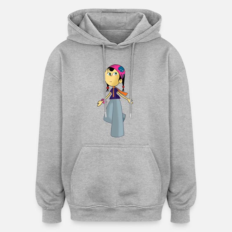 poupée - Sweat à capuche oversize unisexe - gris chiné