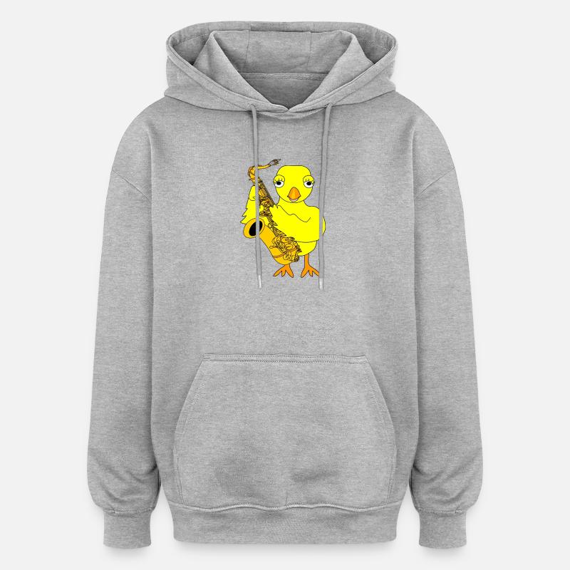Saxophone Chick - Sweat à capuche oversize unisexe - gris chiné