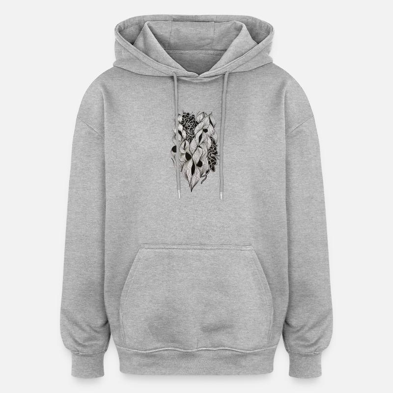 Plexus cardiaque entrelacé - Sweat à capuche oversize unisexe - gris chiné