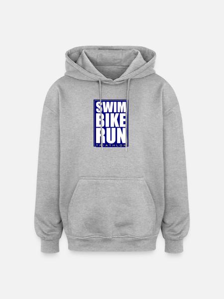 Triathlon Natation Course Cyclisme - Sweat à capuche oversize unisexe - gris chiné