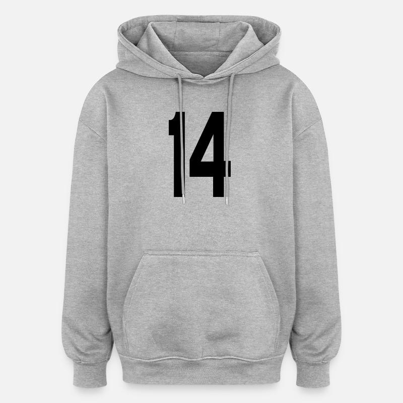 14 Quatorze numéros - Sweat à capuche oversize unisexe - gris chiné
