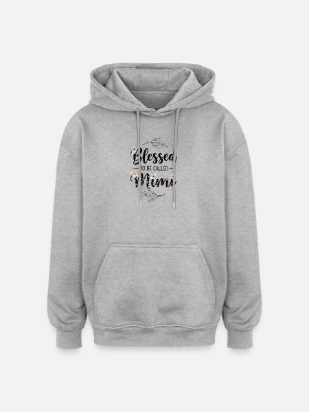 Happy To Be Grandma Grandma Gift - Oversized Unisex Hoodie - heather grey