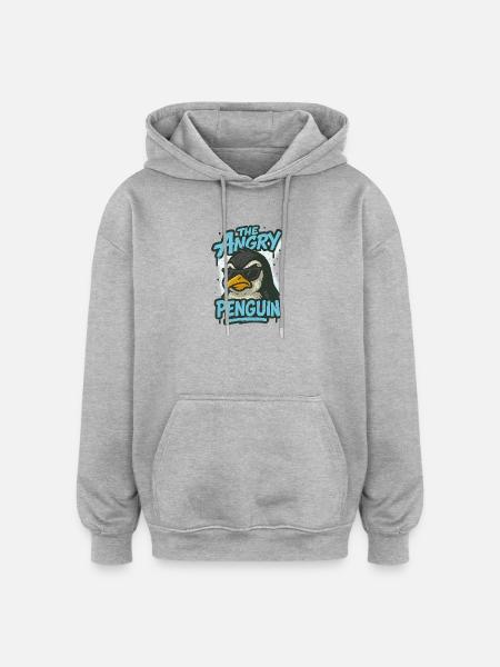 The Annoying Penguin - Oversized Unisex Hoodie - heather grey