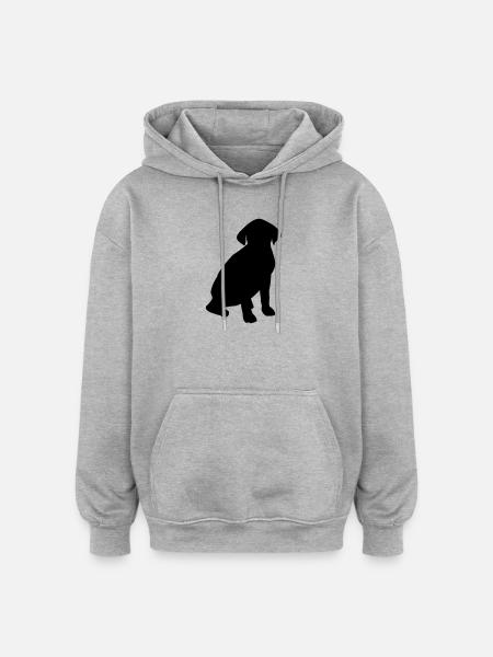 Dog Silhouette - Oversized Unisex Hoodie - heather grey