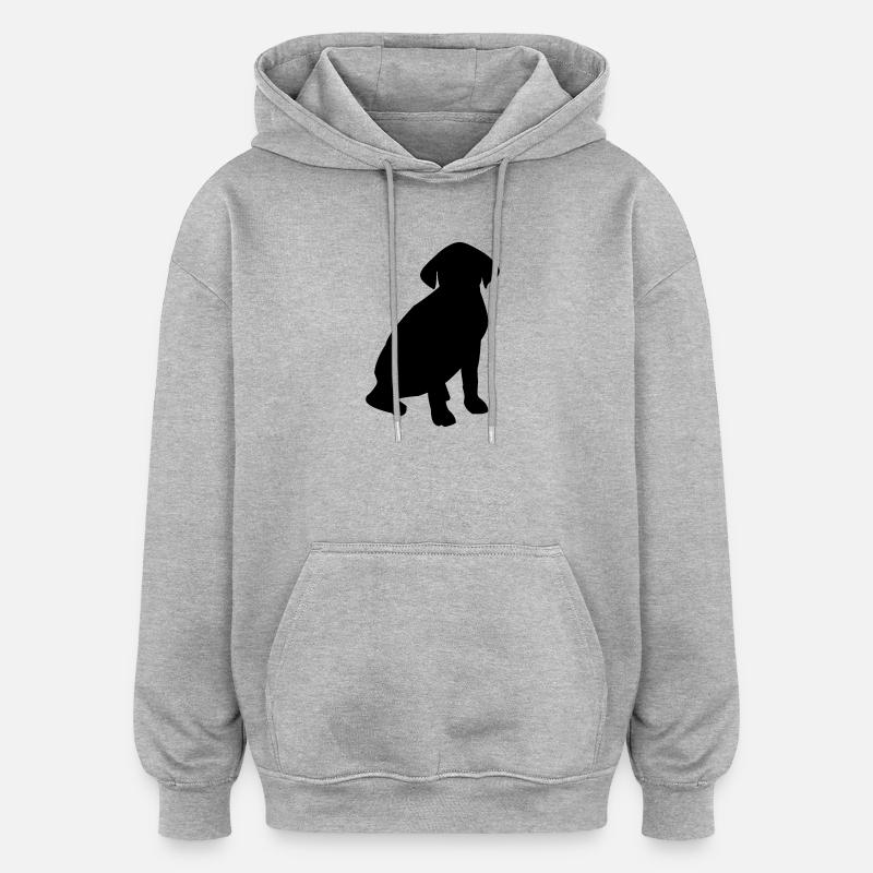 Hund Silhouette - Oversized Unisex Hoodie - Grau meliert