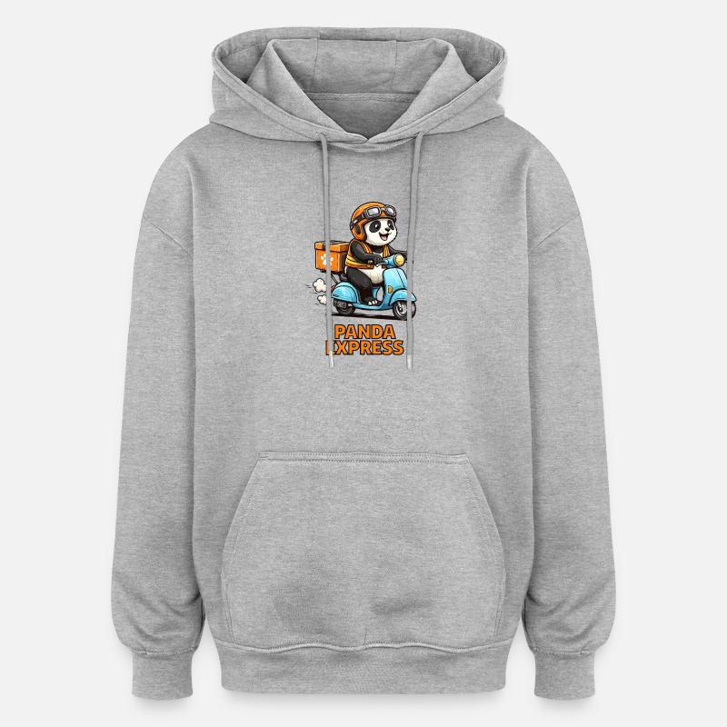 Panda Lieferroller - Oversized Unisex Hoodie - Grau meliert
