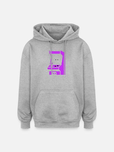 Arcade Silhouette Slot Machine - Oversized Unisex Hoodie - heather grey