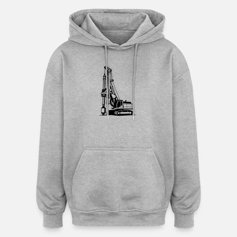 Enrouleur de pieux - Sweat à capuche oversize unisexe - gris chiné