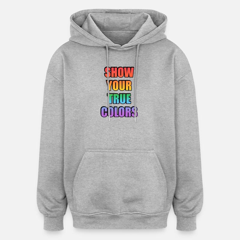 Montrez vos vrais visages - Sweat à capuche oversize unisexe - gris chiné