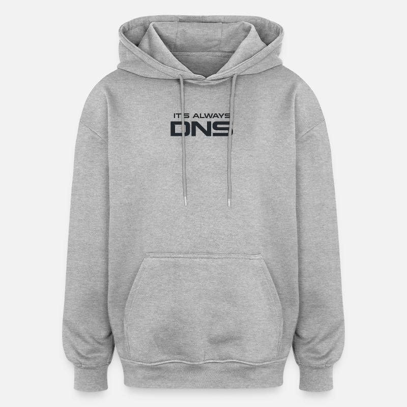 DNS Always: Tech Typography - Oversized Unisex Hoodie - Grau meliert
