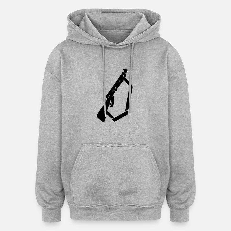 jaeger - Sweat à capuche oversize unisexe - gris chiné