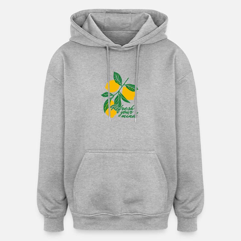 Fruits exotiques / Citrons - Sweat à capuche oversize unisexe - gris chiné