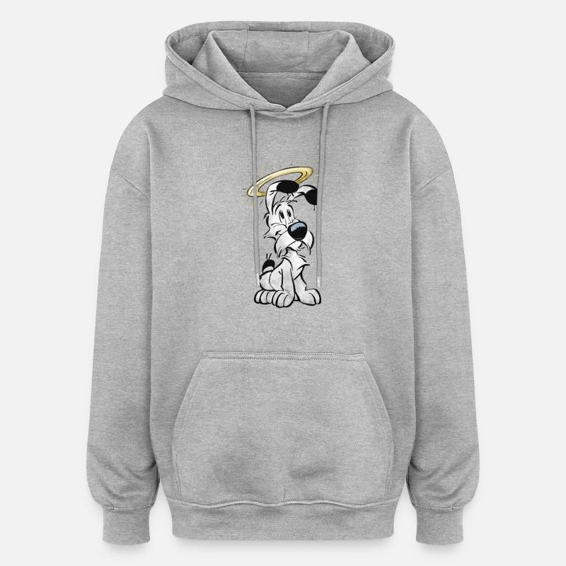 Astérix Idefix avec l'auréole - Sweat à capuche oversize unisexe - gris chiné