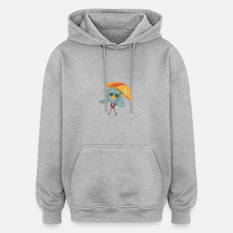 Gerdi d'été - Sweat à capuche oversize unisexe - gris chiné