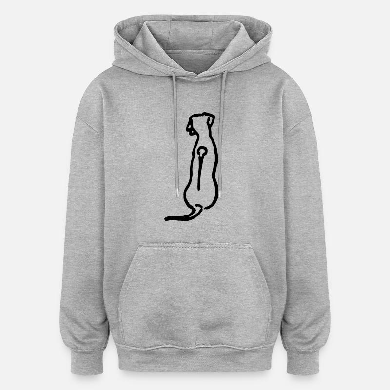 Rhodesian Ridgeback - Sweat à capuche oversize unisexe - gris chiné