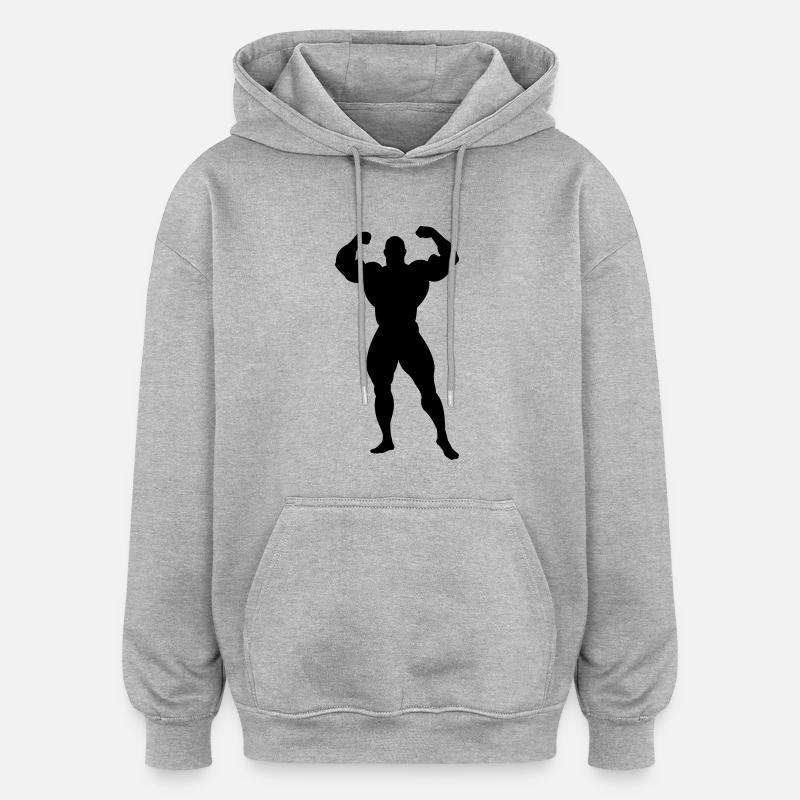 Bodybuilder - Sweat à capuche oversize unisexe - gris chiné