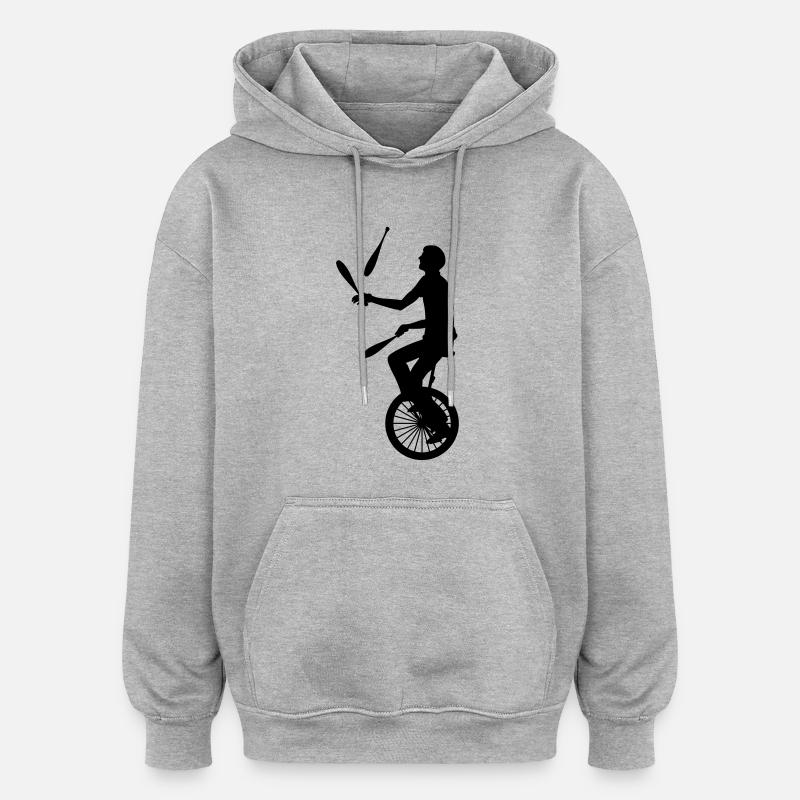 Monocycle - Monocycle - Sweat à capuche oversize unisexe - gris chiné