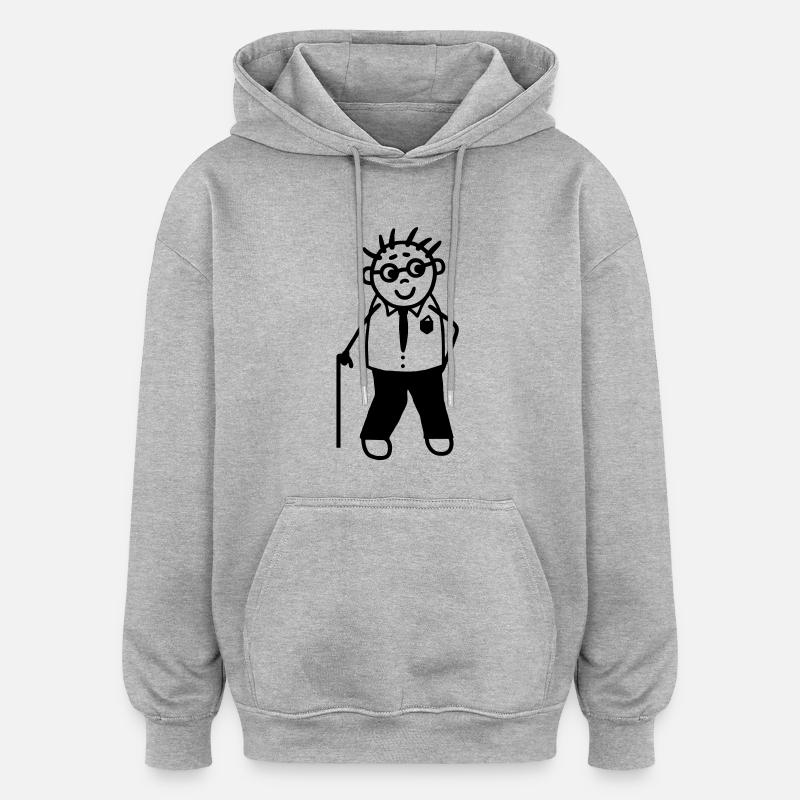 Spry grand-papa - Retraité - Sweat à capuche oversize unisexe - gris chiné