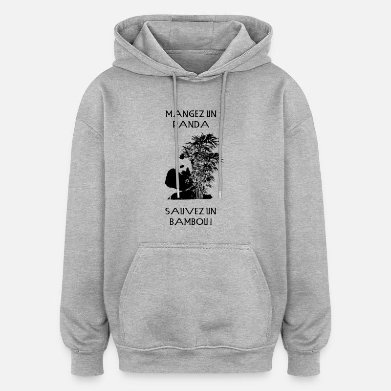 Essen Sie ein Panda - Oversized Unisex Hoodie - Grau meliert