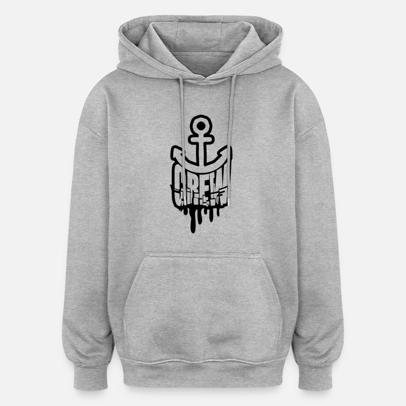 Graffiti Crew Anchor Stamp - Oversized Unisex Hoodie - heather grey
