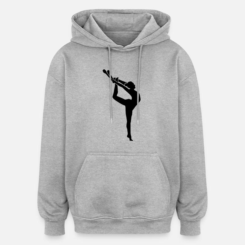 Gymnastique - Sweat à capuche oversize unisexe - gris chiné