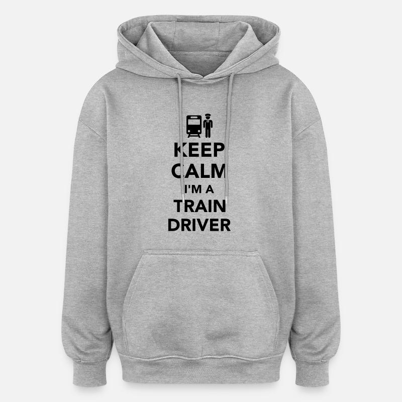 Train driver - Sweat à capuche oversize unisexe - gris chiné