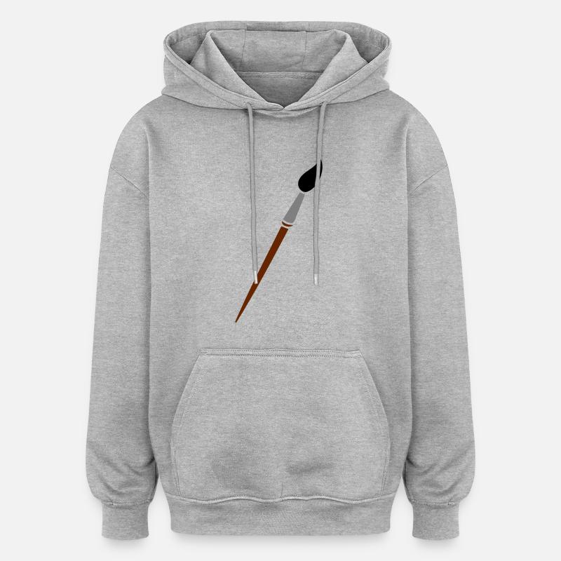 Pinsel - Oversized Unisex Hoodie - Grau meliert