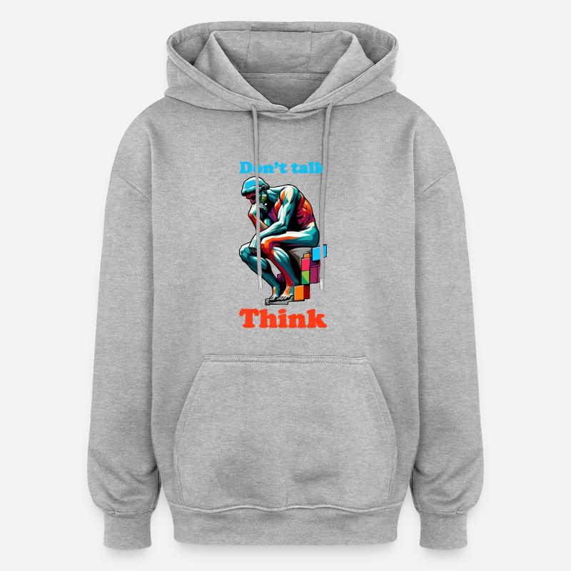 Ne parlez pas - Sweat à capuche oversize unisexe - gris chiné