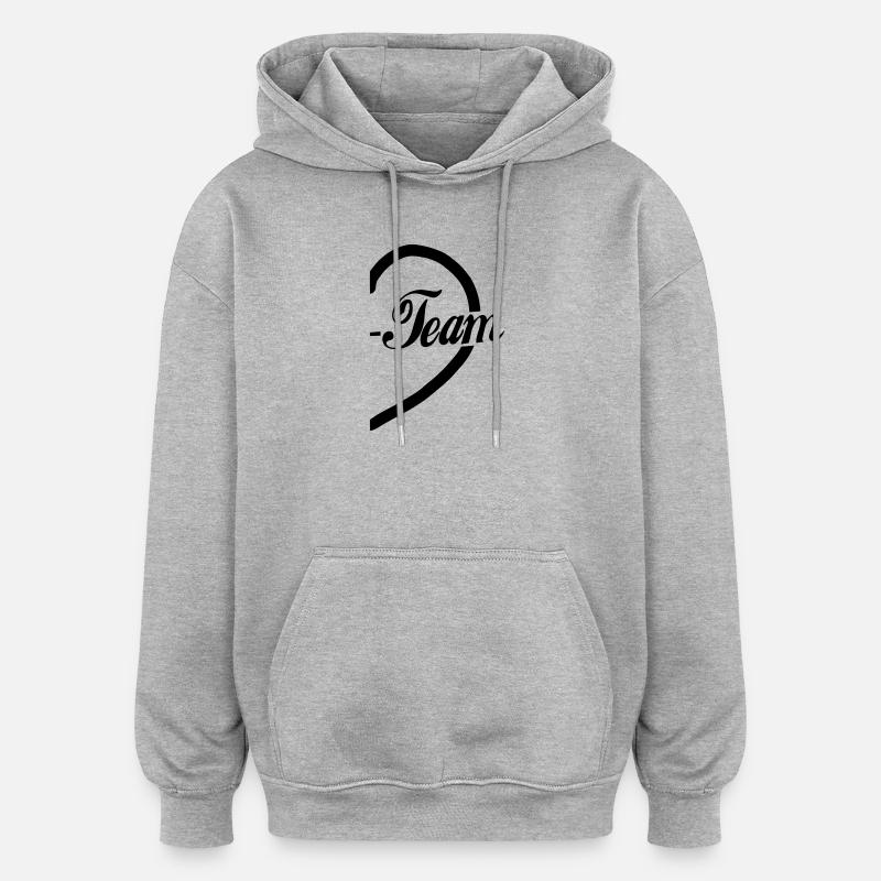 Team-Herz - Oversized Unisex Hoodie - Grau meliert