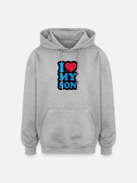 I love my son - Oversized Unisex Hoodie - heather grey