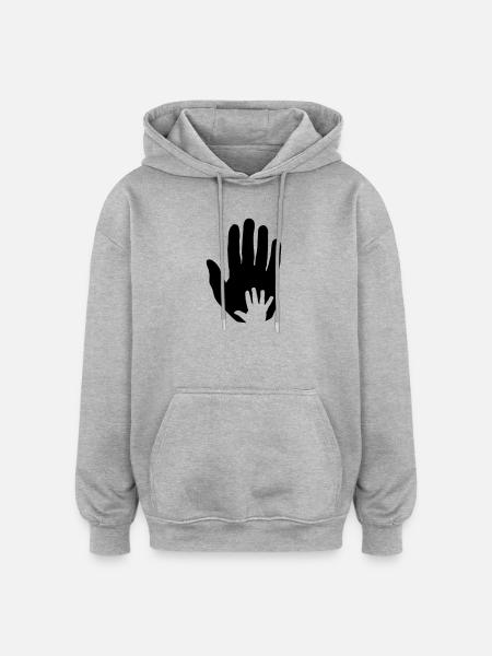 baby hand in hand - Oversized Unisex Hoodie - heather grey