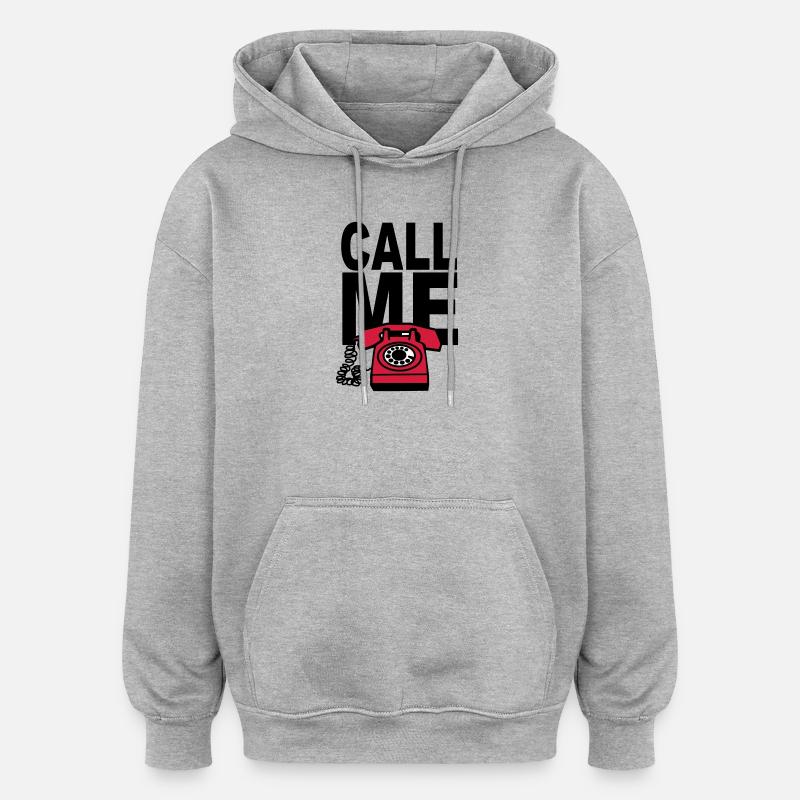 APPELLE-MOI - Sweat à capuche oversize unisexe - gris chiné