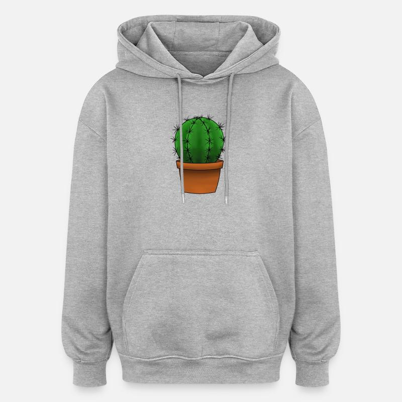 Cactus - Sweat à capuche oversize unisexe - gris chiné