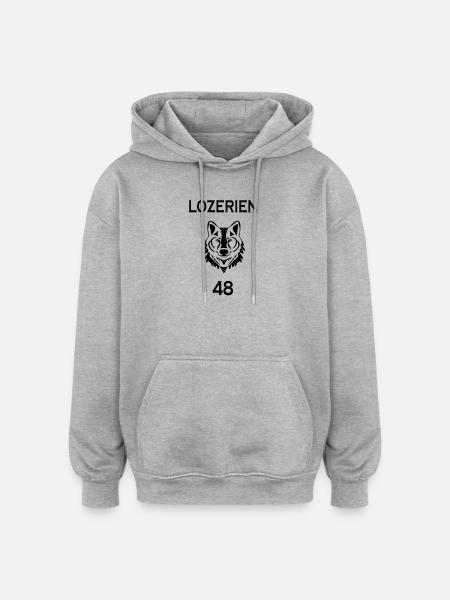 Lozérien - Sweat à capuche oversize unisexe - gris chiné