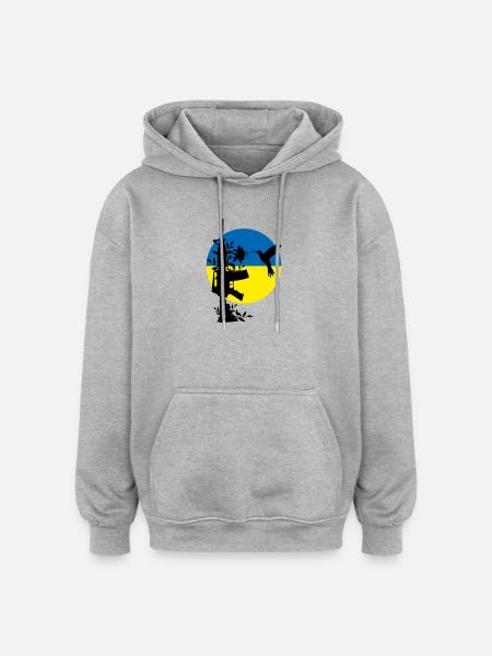 peace no war ukraine - Oversized Unisex Hoodie - heather grey