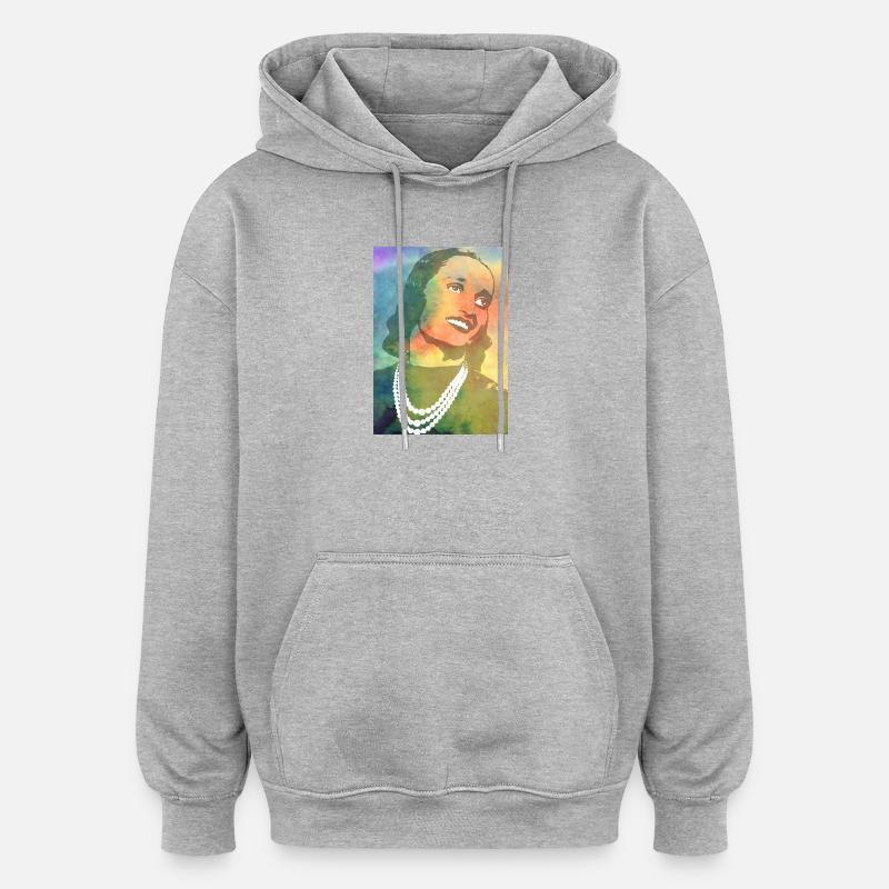 t-shirt Irma Drapeau partisan antifascisme - Sweat à capuche oversize unisexe - gris chiné