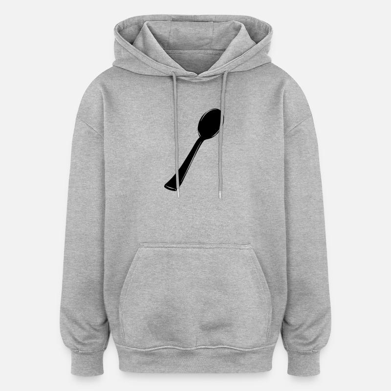 Cuiller - Sweat à capuche oversize unisexe - gris chiné