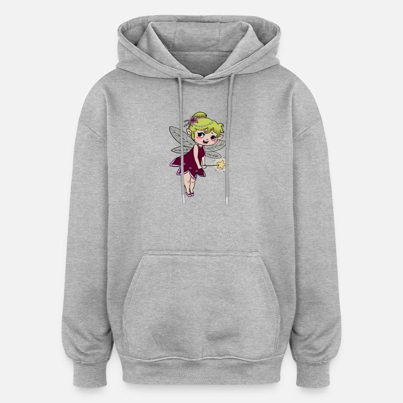 ... Faire un vœu - Sweat à capuche oversize unisexe - gris chiné