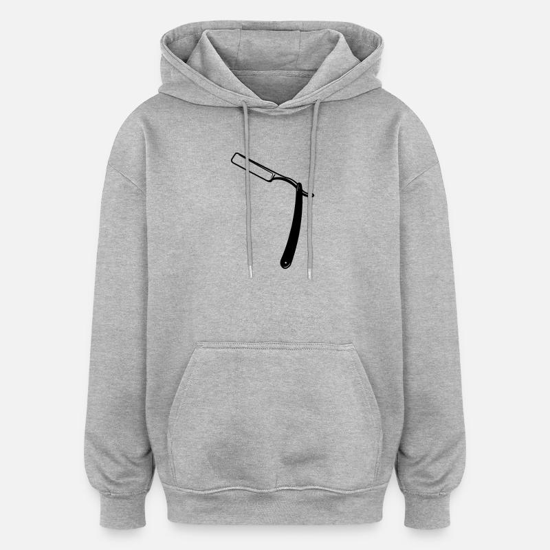 Razor open transparent shadow image - Oversized Unisex Hoodie - heather grey