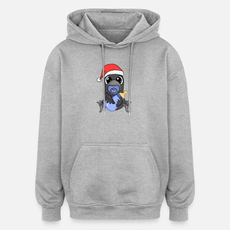 Bébé corbeau - Sweat à capuche oversize unisexe - gris chiné