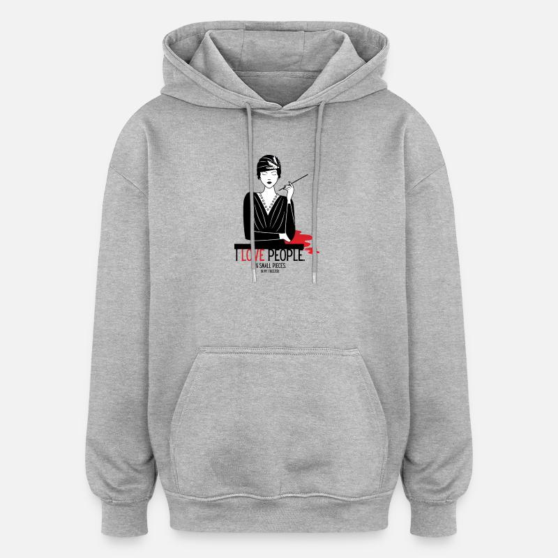 Philanthropie - Sweat à capuche oversize unisexe - gris chiné