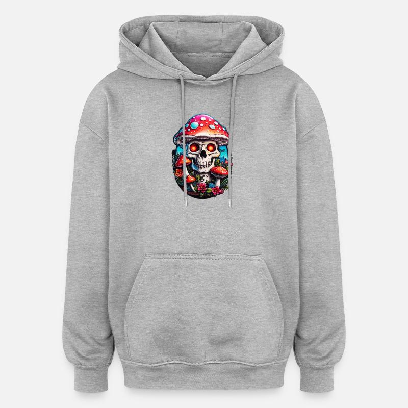 Skull Toadstool - Oversized Unisex Hoodie - heather grey
