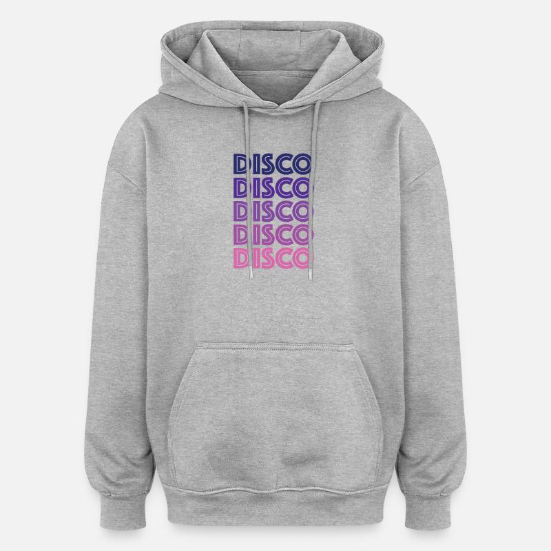 Disco Disco Disco - Sweat à capuche oversize unisexe - gris chiné
