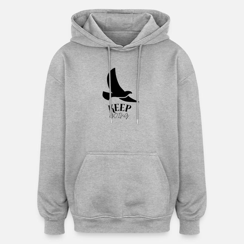 Keep_going - Oversized Unisex Hoodie - Grau meliert