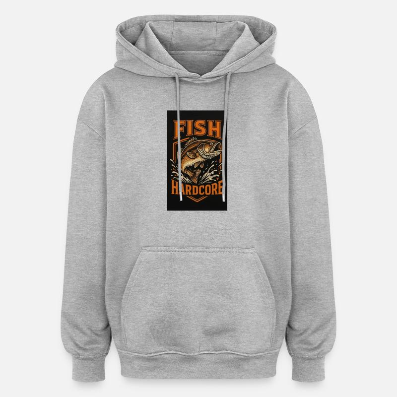 Conception de pêche Berserk - Sweat à capuche oversize unisexe - gris chiné