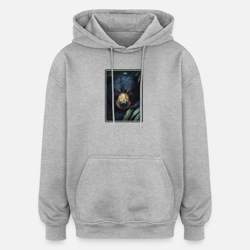 Ours du Soleil Ours Malais - Sweat à capuche oversize unisexe - gris chiné