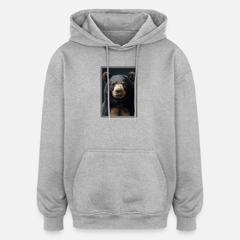 Ours du Soleil Ours Malais - Sweat à capuche oversize unisexe - gris chiné