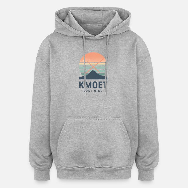 Kmoet just nothing, Dialecte anversois Chemises - Sweat à capuche oversize unisexe - gris chiné