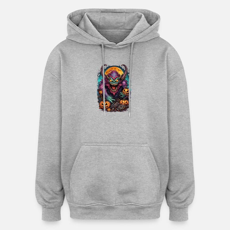 Halloween Démoniaque - Sweat à capuche oversize unisexe - gris chiné