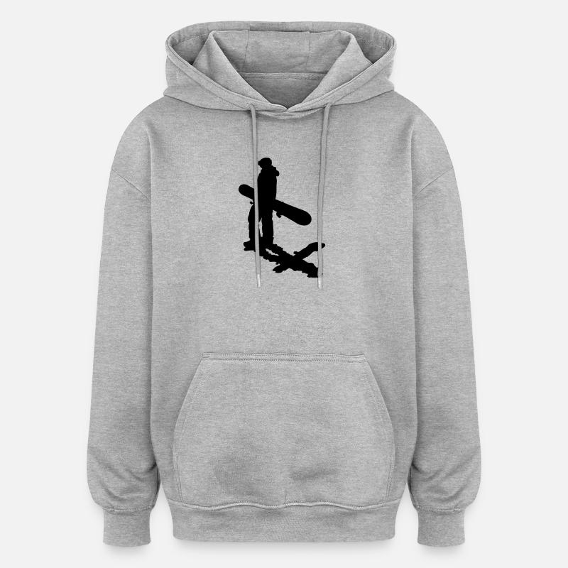Planche à neige - Sweat à capuche oversize unisexe - gris chiné
